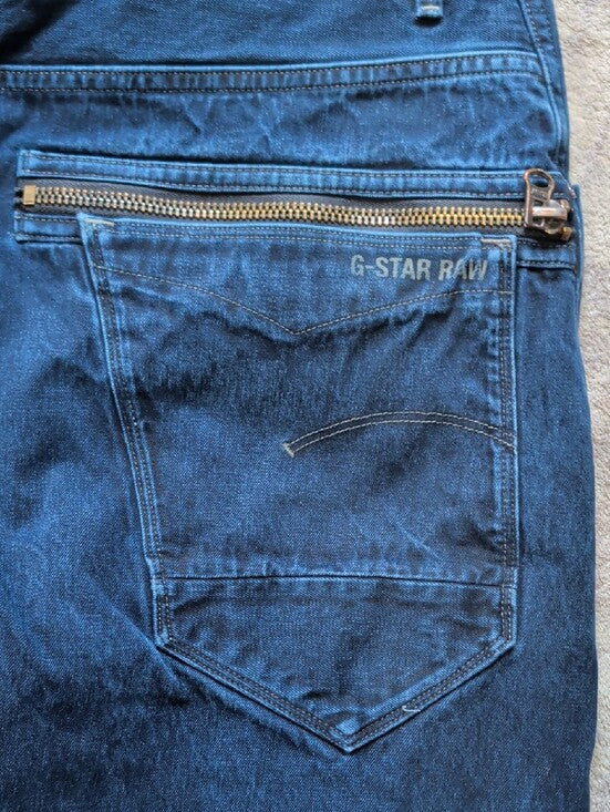 G-Star Slim Straight Jeans in Dark Blue Men's 36x35 US