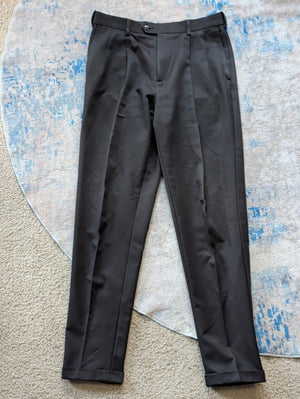 Roundtree & Yorke Black Flat-Front Dress Pants Men's 32x34