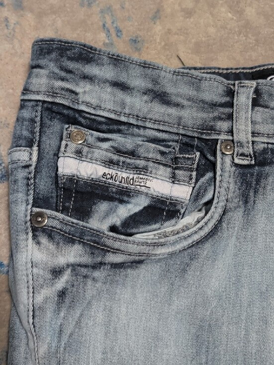 ecko unltd. Light Blue Skinny Jeans with Subtle Fade Men's W34"X30"