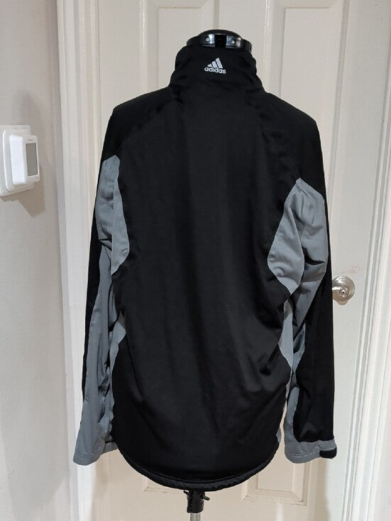 adidas Climaproof Men’s Black and Gray Performance Jacket Men's Medium