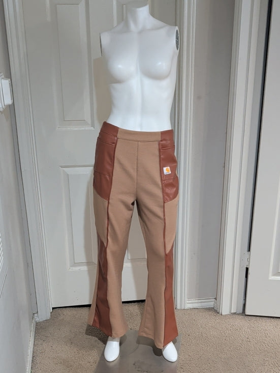 Carhartt WIP Two-Tone Tan and Brown Flare Pants Women's Medium