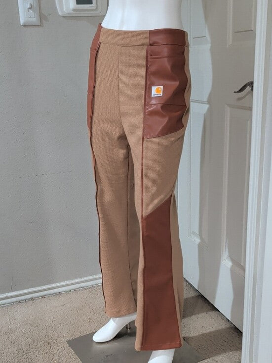 Carhartt WIP Two-Tone Tan and Brown Flare Pants Women's Medium