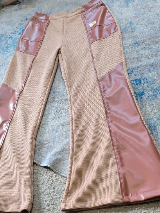 Carhartt WIP Two-Tone Tan and Brown Flare Pants Women's Medium