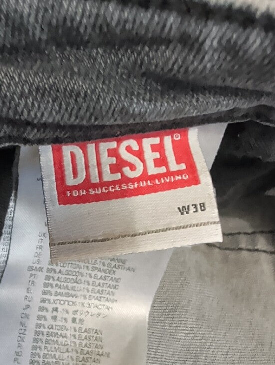 Diesel Slim Straight Jeans in Washed Gray-Blue Men's 38"X32"