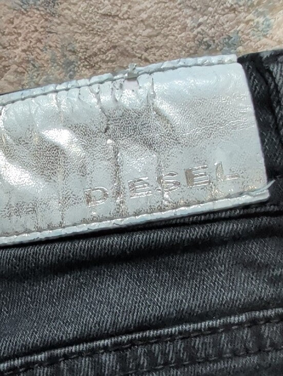 Diesel Kids Black Slim Fit Distressed Cut-Off Jeans Boy's 10 US