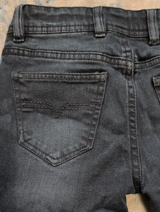 Diesel Kids Black Slim Fit Distressed Cut-Off Jeans Boy's 10 US