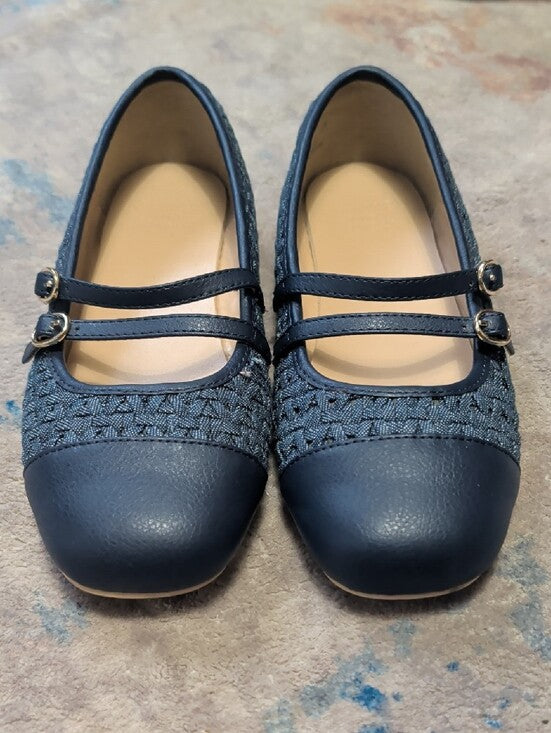 Janie and Jack Kids Navy Double-Strap Mary Jane Flats Girls 3K