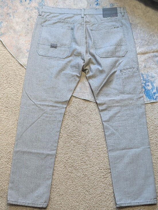 Sean John Retro Light Gray Cargo Trousers Mens W38" 100% Cotton