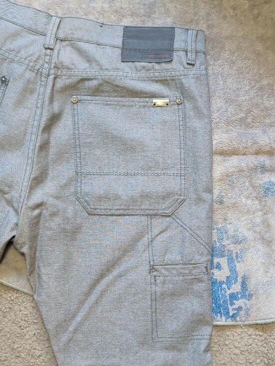 Sean John Retro Light Gray Cargo Trousers Mens W38" 100% Cotton