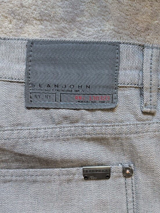 Sean John Retro Light Gray Cargo Trousers Mens W38" 100% Cotton
