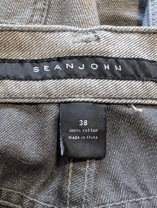 Sean John Retro Light Gray Cargo Trousers Mens W38" 100% Cotton