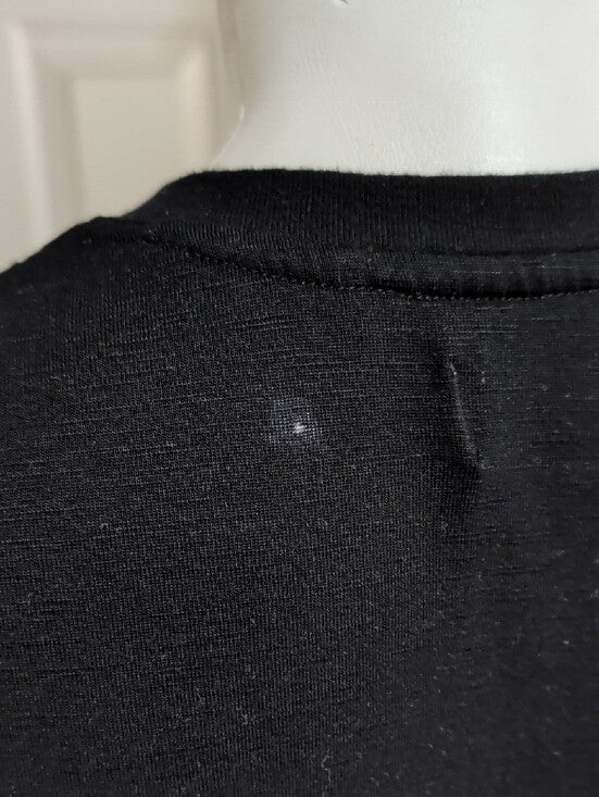 Buttercloth Luxe Black Short-Sleeve Henley Polo Women's Small Slim Fit