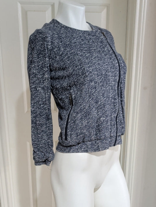 VTG Pepe Jeans Heathered Charcoal Gray Bomber Jacket Women's XS/ Girls 14 US