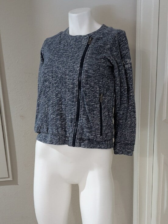 VTG Pepe Jeans Heathered Charcoal Gray Bomber Jacket Women's XS/ Girls 14 US