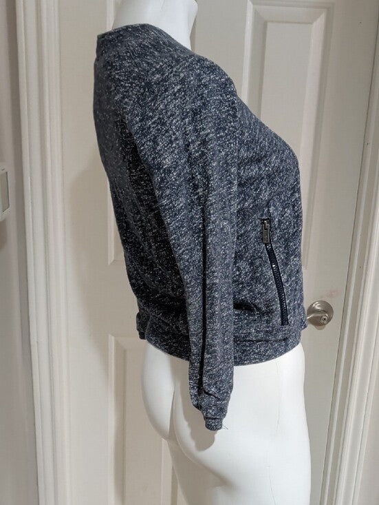 VTG Pepe Jeans Heathered Charcoal Gray Bomber Jacket Women's XS/ Girls 14 US