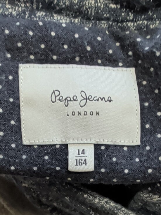 VTG Pepe Jeans Heathered Charcoal Gray Bomber Jacket Women's XS/ Girls 14 US