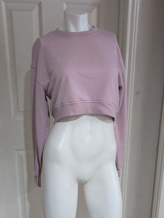 H&M Cropped Light Pink Crewneck Sweatshirt Women's Small