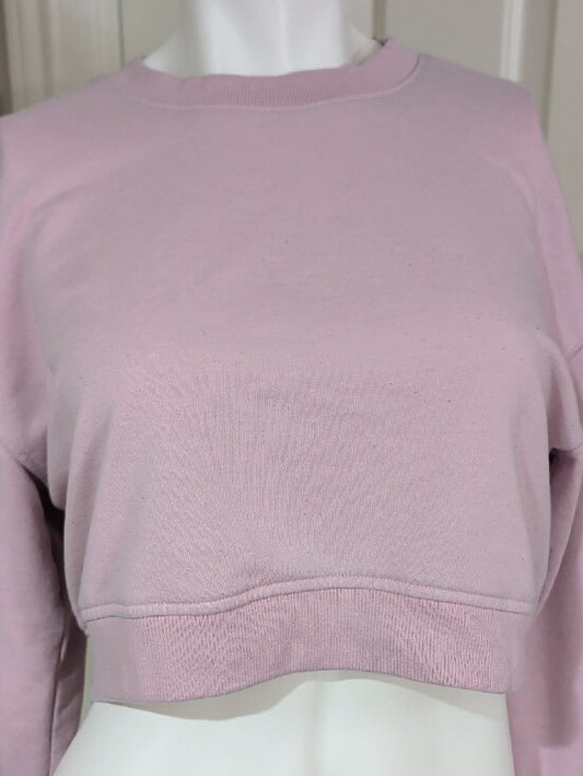 H&M Cropped Light Pink Crewneck Sweatshirt Women's Small