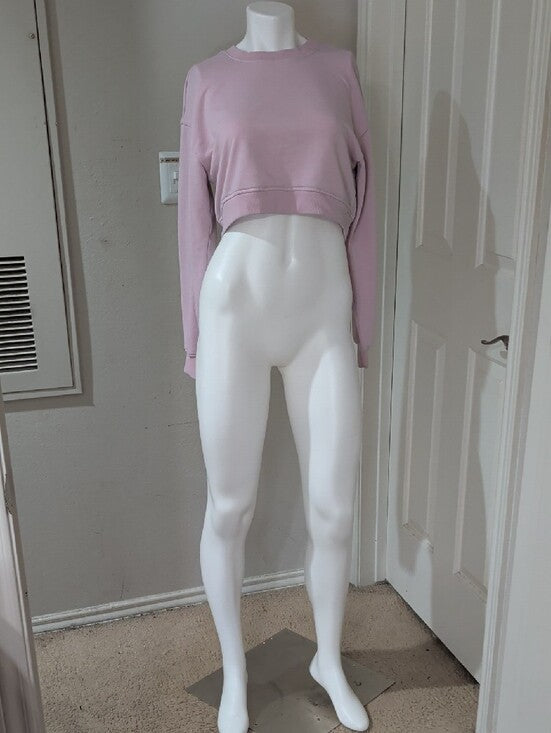 H&M Cropped Light Pink Crewneck Sweatshirt Women's Small