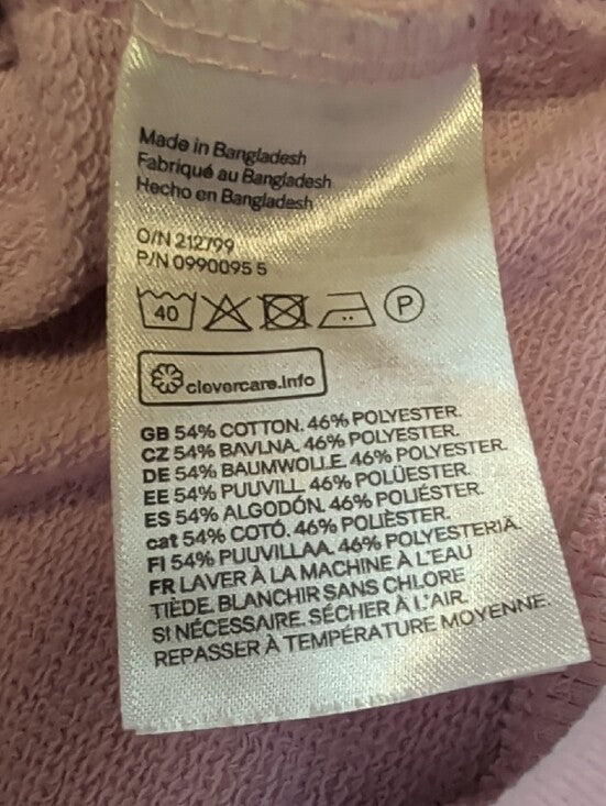 H&M Cropped Light Pink Crewneck Sweatshirt Women's Small