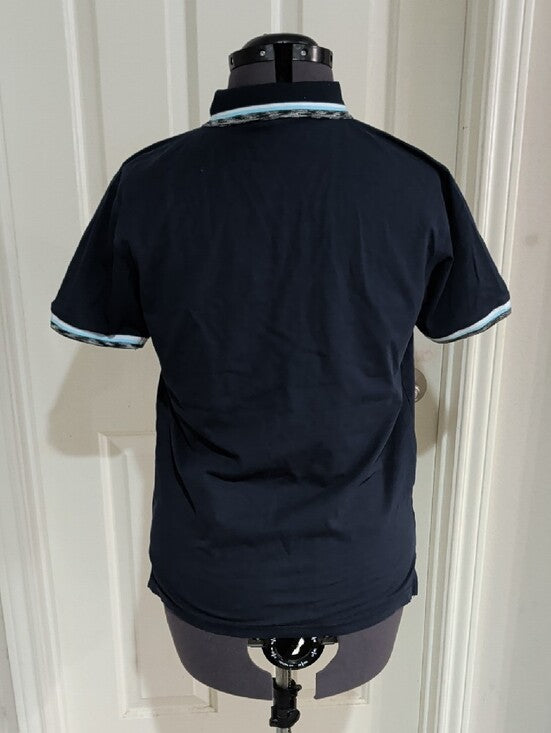 Psycho Bunny Navy Short-Sleeve Polo with Contrast Trim Men's Medium