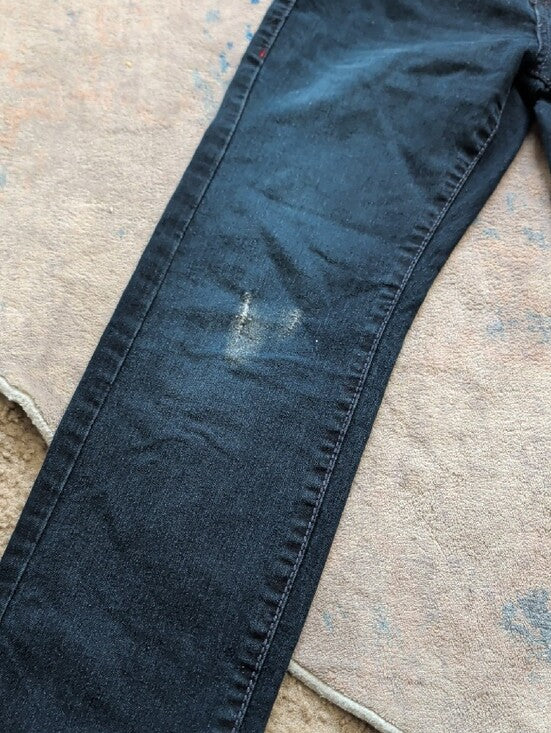 True Religion Kids Relaxed Slim Dark Blue Distressed Denim Jeans Boy's 10 US