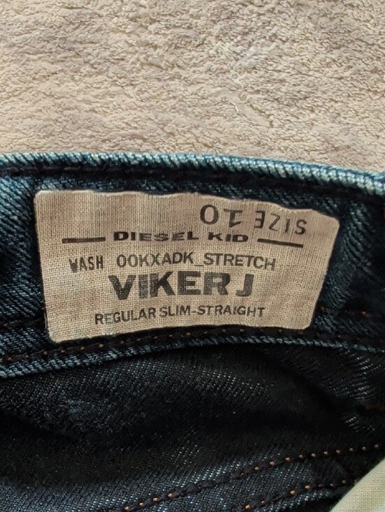 Diesel Kids Slim Straight Jeans in Dark Washed Blue Boys 10 US Excellent!