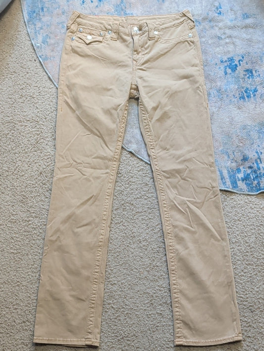 True Religion Straight Leg Jeans in Beige Men's W31"