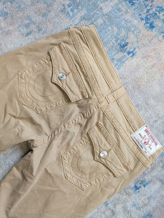True Religion Straight Leg Jeans in Beige Men's W31"