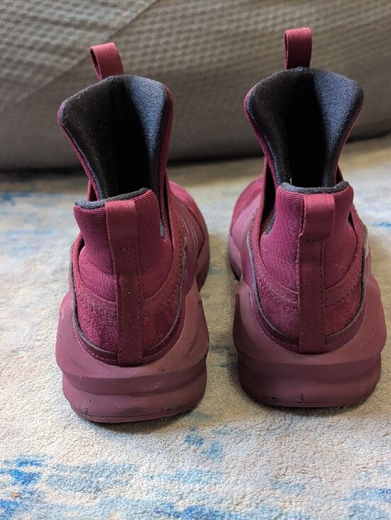 Puma Slip-On High-Top Sneakers in Burgundy Women's 7 US/ 4.5 UK Unisex