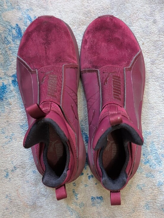 Puma Slip-On High-Top Sneakers in Burgundy Women's 7 US/ 4.5 UK Unisex