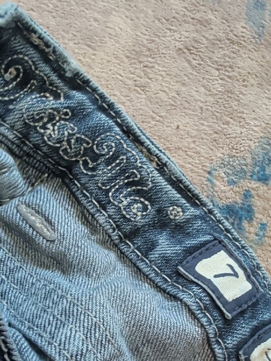 Miss Me Girls Kids Blue Flare Jeans with Subtle Whiskering Girls 7 US