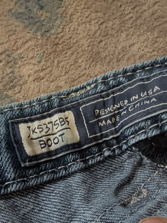 Miss Me Girls Kids Blue Flare Jeans with Subtle Whiskering Girls 7 US