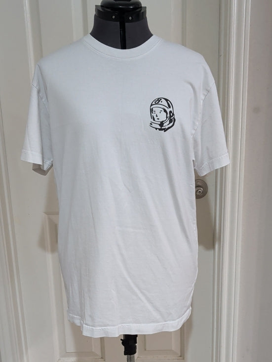 Billionaire Boys Club White Graphic Crewneck T-Shirt w Small Astronaut Print Men's Medium