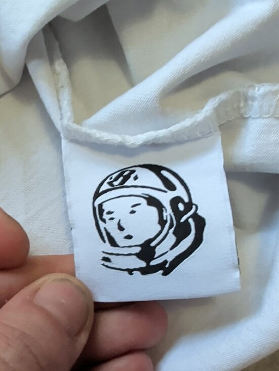 Billionaire Boys Club White Graphic Crewneck T-Shirt w Small Astronaut Print Men's Medium