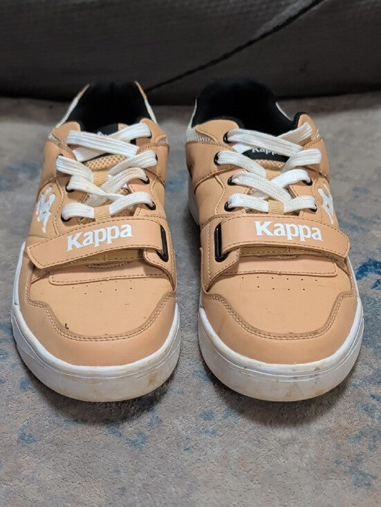 Kappa Men's Tan and White Retro Lace-Up Sneakers 10 US/ 9 UK