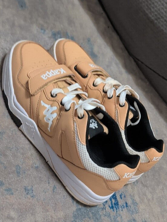 Kappa Men's Tan and White Retro Lace-Up Sneakers 10 US/ 9 UK