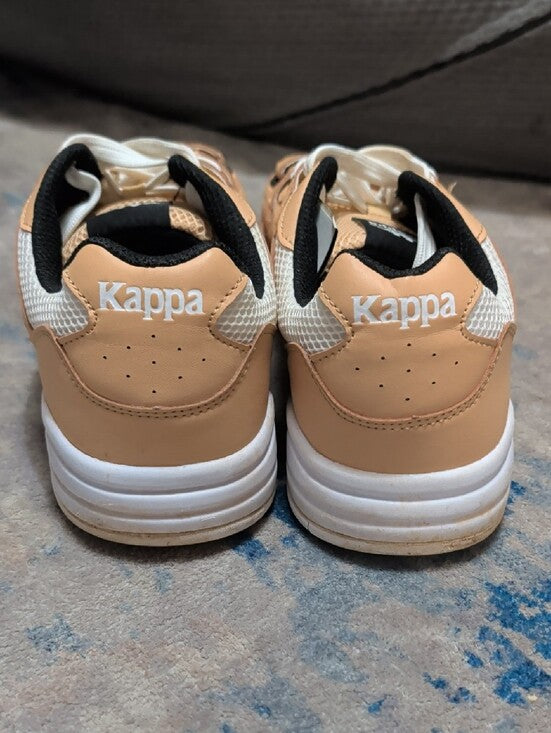 Kappa Men's Tan and White Retro Lace-Up Sneakers 10 US/ 9 UK