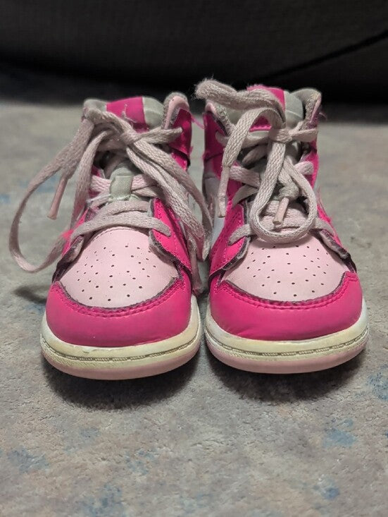 Air Jordan 1 Mid "Fierce Pink" Jordan Kids High-Top Sneakers - Pink & White Girls 8C US