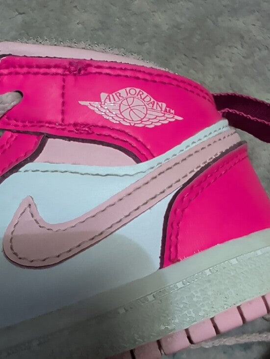 Air Jordan 1 Mid "Fierce Pink" Jordan Kids High-Top Sneakers - Pink & White Girls 8C US