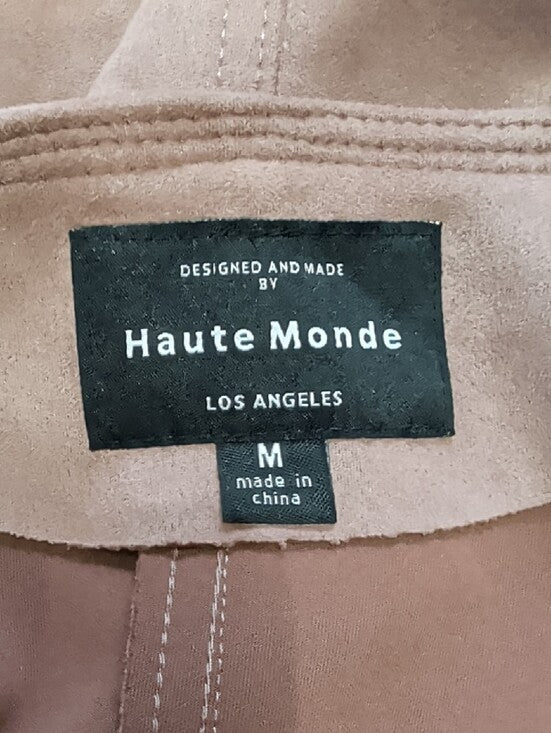 Haute Monde Dusty Mauve Suede-Look Moto Jacket Women's Medium