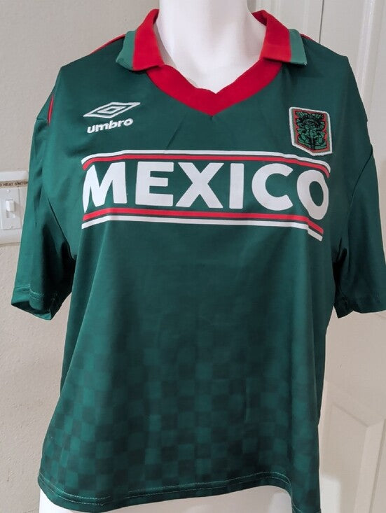 Umbro Mexico Green And Red Soccer Jersey Women's Large Like New
