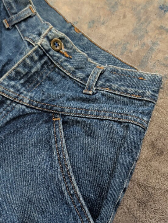 Vintage 80s Benetton High-Rise Tapered Women's Jeans in Dark Blue Denim XS/ 2 US