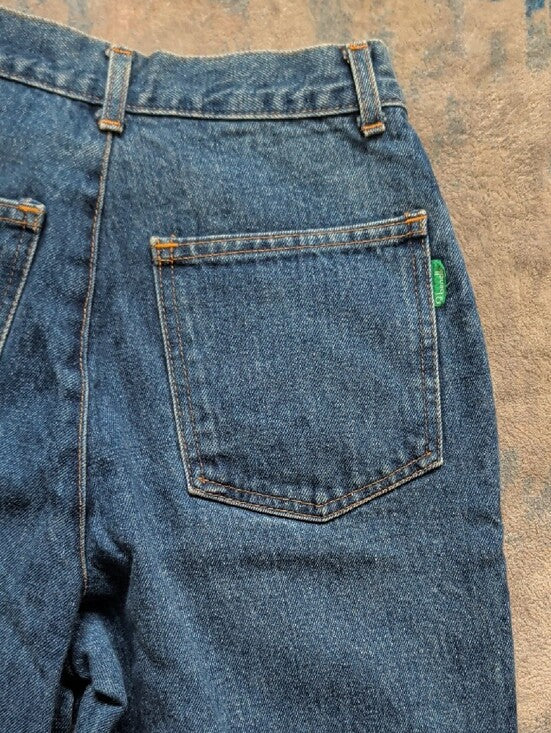 Vintage 80s Benetton High-Rise Tapered Women's Jeans in Dark Blue Denim XS/ 2 US