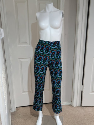 Zara Blue & Green Geometric Cropped Pants Women's XS US