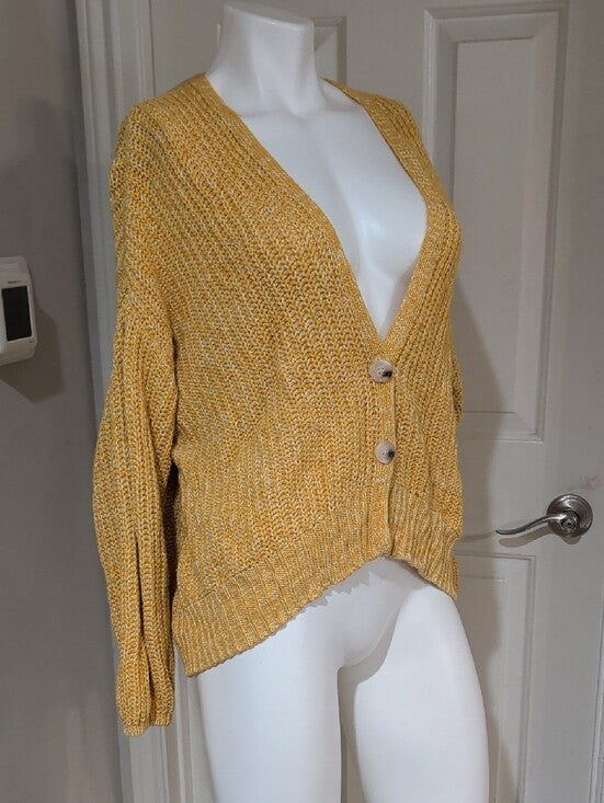 Wild Fable Relaxed V-Neck Button Cardigan in Mustard Women's XL