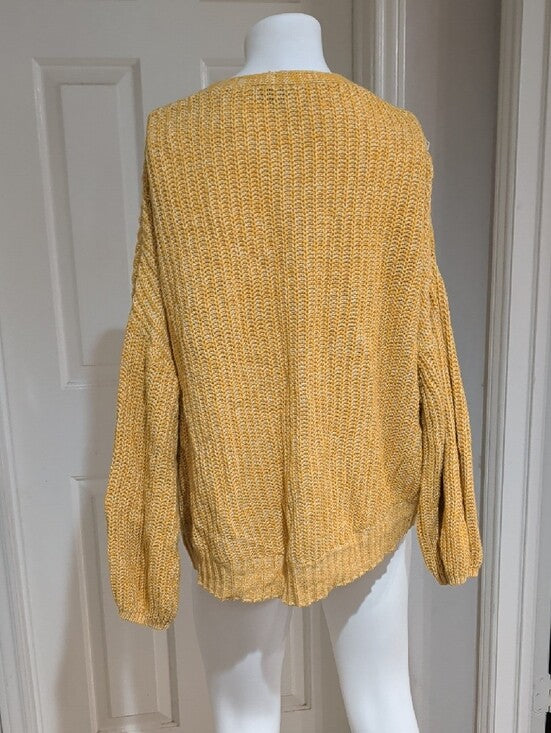 Wild Fable Relaxed V-Neck Button Cardigan in Mustard Women's XL