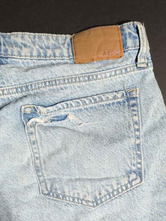 Aeropostale Light Blue Distressed Denim Jean Shorts Women's 8 US
