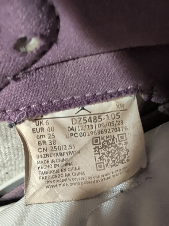 Nike Air Jordan 1 Retro High OG "Mauve" (Sky J Mauve / White) Sneakers Women's 7 US/ 6 UK