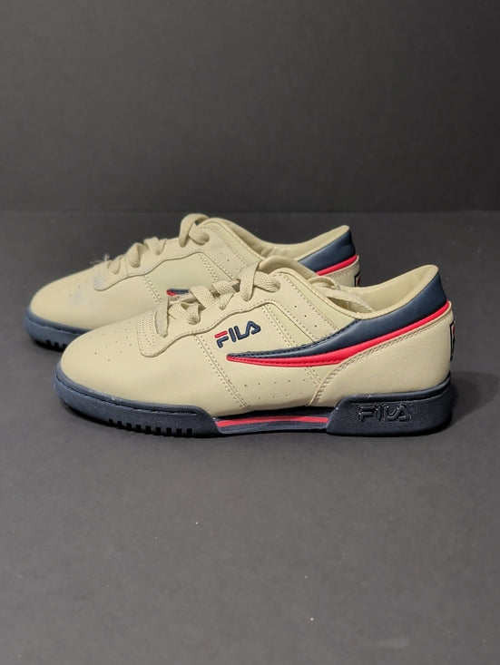 FILA Tan, Navy & Pink Retro Court Sneaker Women's 5 US